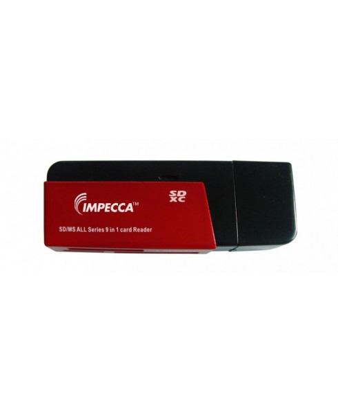 Mini 9-in-1 SD™/MicroSD™/SDXC™ Card Reader - Red