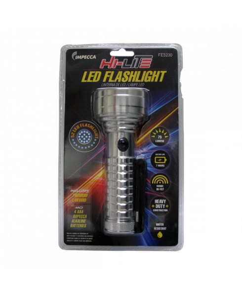 Hi-Lite 52-LED Flashlight, Silver
