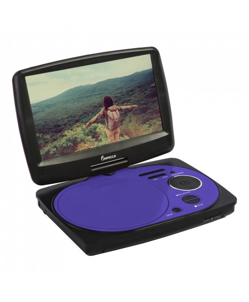 Impecca 9" Swivel Portable DVD Player, Purple