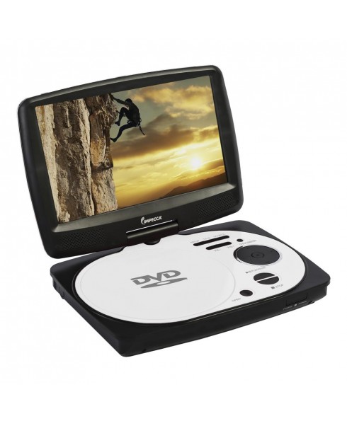 Impecca 9" Swivel Portable DVD Player, White
