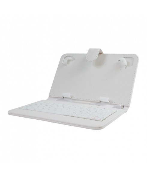 Mini Keyboard Case & Stand For 7 Inch Tablets - White