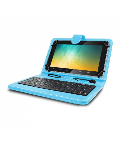 Universal Mini Keyboard Case & Stand For 8 Inch Tablets - Blue