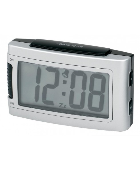 Battery Alarm Clock with Snooze, Silver
