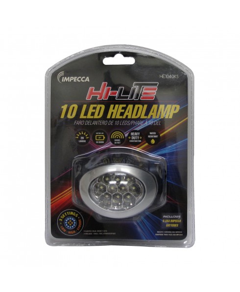 HI-LITE 10-LED HEADLAMP, BLACK/SILVER   