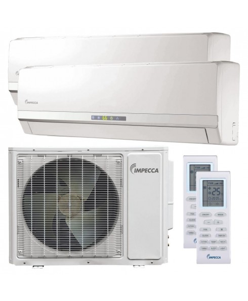 Flex Series Two Wall-Mounted Indoor Ductless Split Units, and 29,000 BTU Outdoor Unit with Inverter Technology
