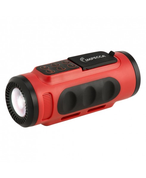 Impecca Bluetooth Bicycle Speaker with Headlight - Red