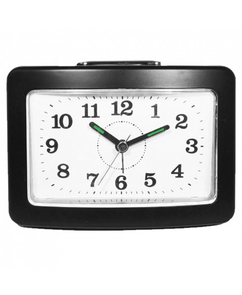 Bell Alarm Clock with Snooze and Light, Black