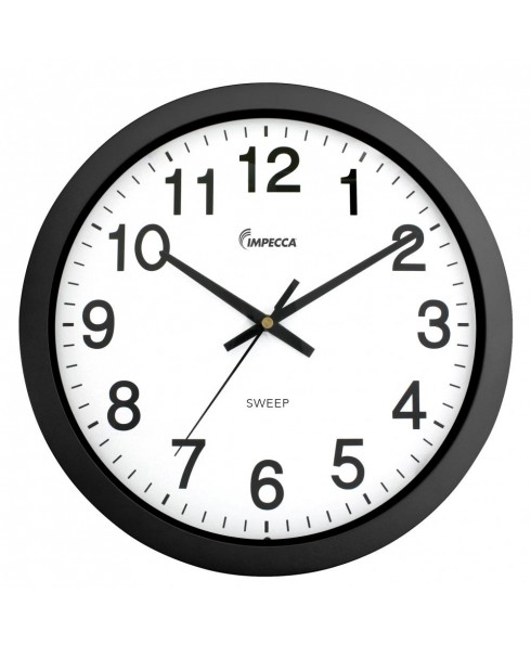 14" Sweep Movement Wall Clock, Black