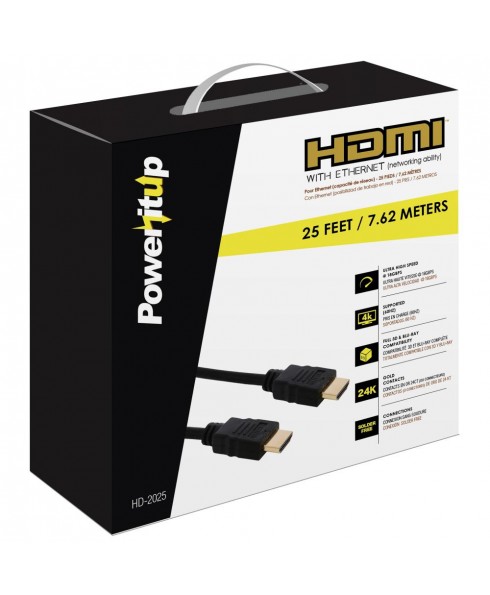 Power-It-Up 25ft. HDMI v2.0 Cable with Ethernet