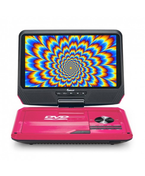 9-inch 270° Swivel Screen Portable DVD Player - Pink