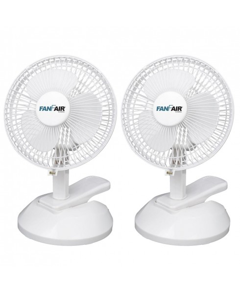 6-inch Table + Clip Fan x2