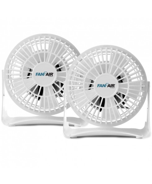 4-inch Personal Desk Fan (White) x2