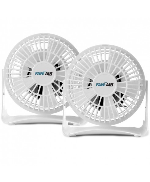 4-inch Personal Desk Fan (White) x2