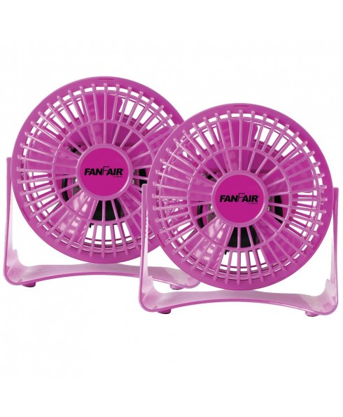 4-inch Personal Desk Fan (Pink) x2