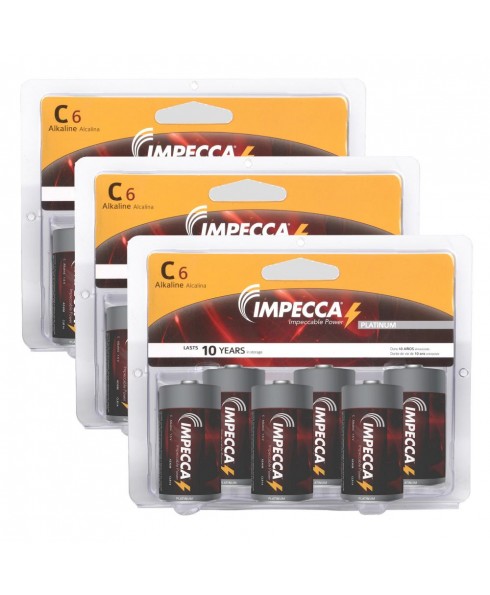 C Batteries 18 Pack High Performance C Alkaline Battery 1.5 Volt LR14, 18 Count