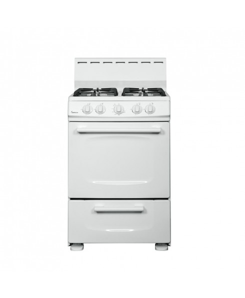 24” Gas Range, White
