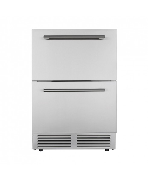 5.1 Cu. Ft. Dual-Drawer, Outdoor, Built-In, Under Counter, Fan Forced, Convertible Refrigerator & Freezer,  Solid Stainless Steel