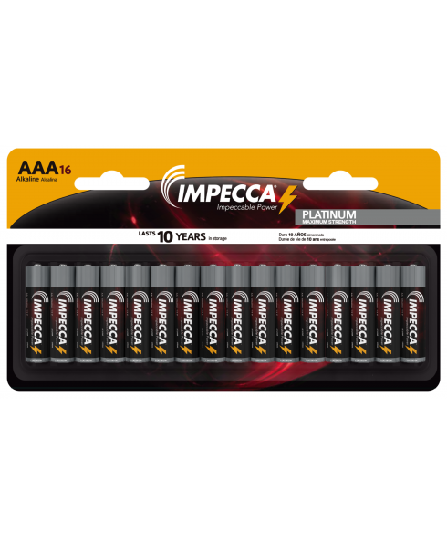 Alkaline AAA LR03 Platinum Batteries 16-Pack