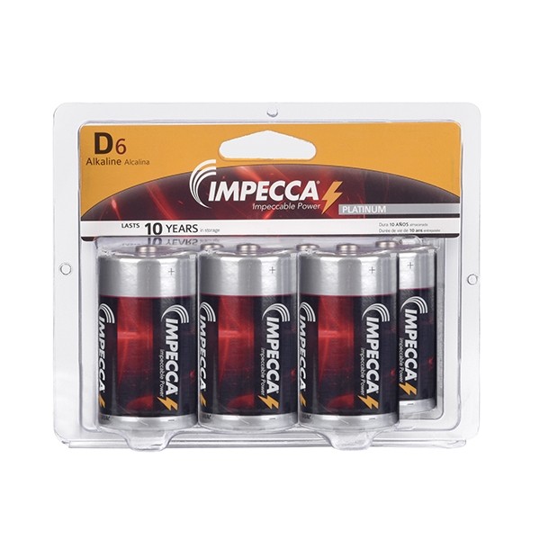 Alkaline D LR20 Platinum Batteries 6-Pack