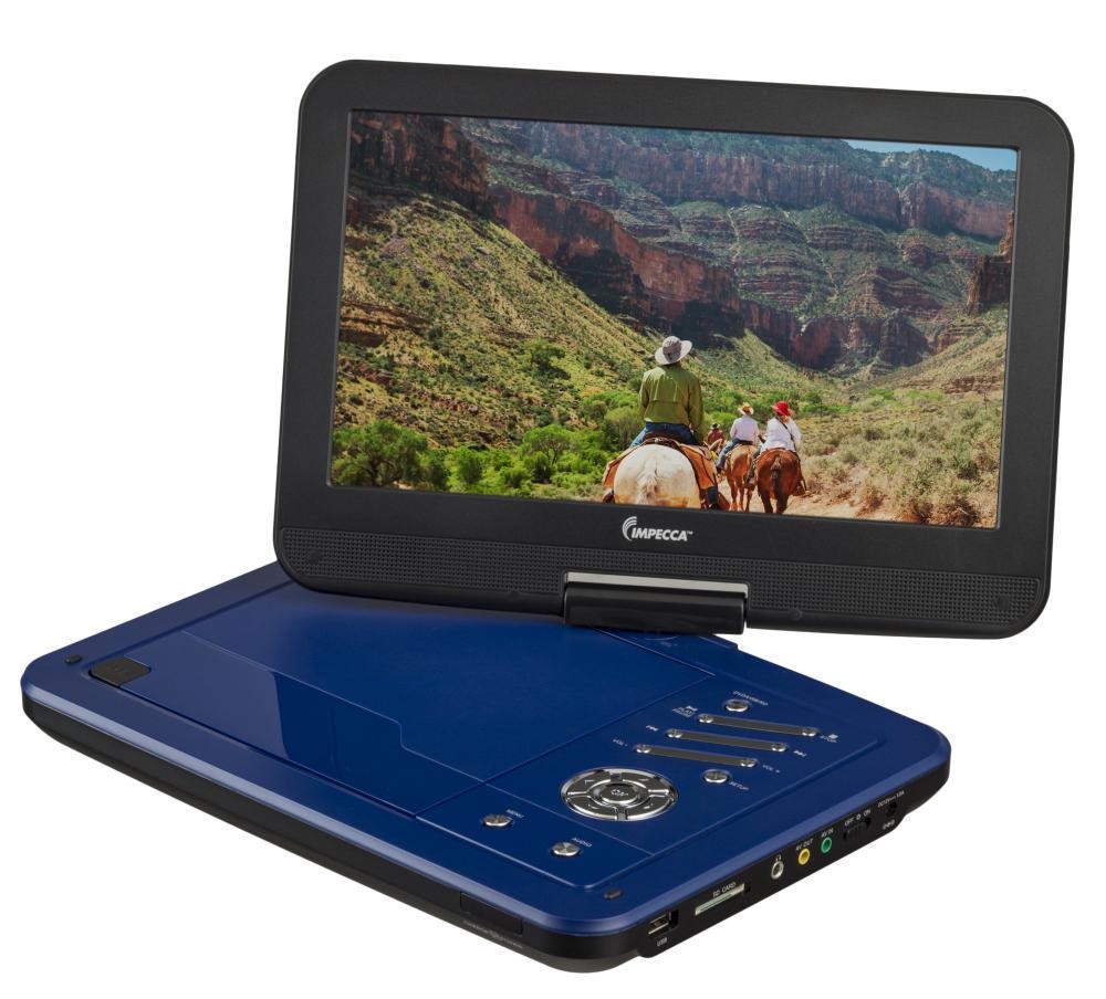 Portable DVD Player with 10.1 inch Swivel Screen - Burnished Cobalt (Blue)