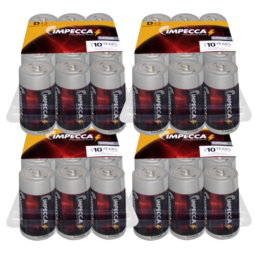 Df Battery D Alkaline Batteries 48-Pack,1.5V Platinum Series, High Performance ...