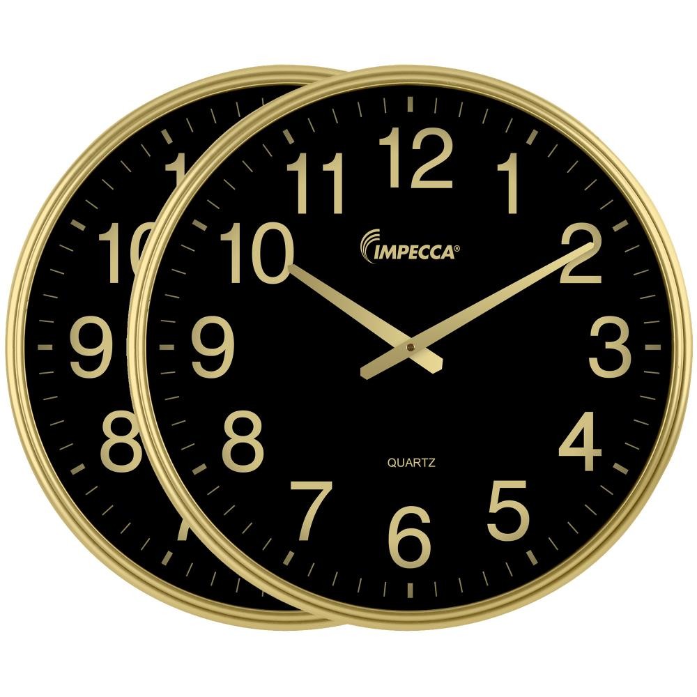 18-inch Wall Clock, 2 Pack (WCW185GKA) - Gold