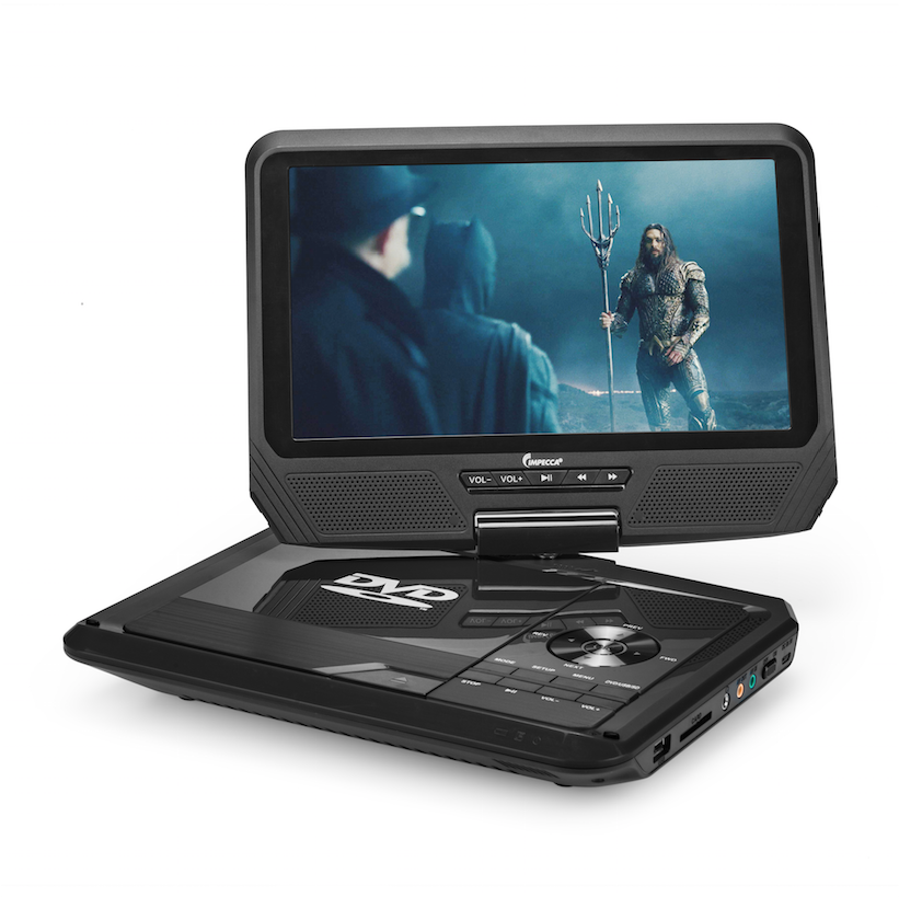 Dvp 917 9in 270° Swivel Screen Portable Dvd Player Black