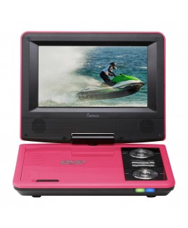 Impecca 7" Swivel Portable DVD Player, Pink