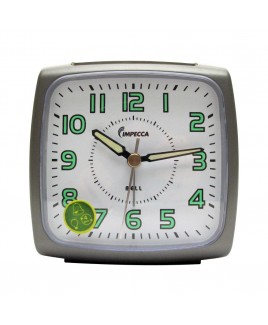 Impecca Bell Alarm Clock, Metallic Grey