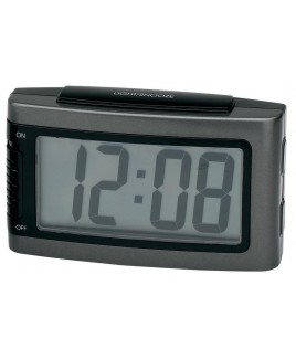 Impecca Battery Alarm Clock with Snooze, Grey