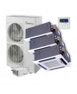 Flex Series 3 Ceiling Cassette Indoor Ductless Split Units, and 52,900 BTU Outdoor Unit with Inverter Technology