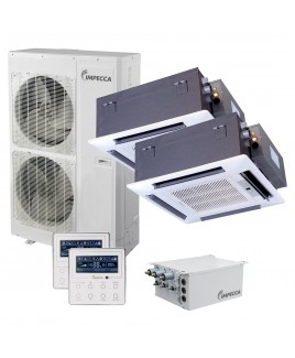 Flex Series Two Ceiling Cassette Indoor Ductless Split Units, and 52,900 BTU Outdoor Unit with Inverter Technology