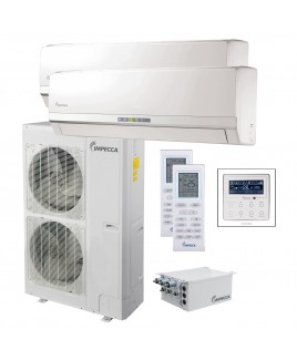 Flex+ Series Two Wall-Mounted Indoor Ductless Split Units, and 53,000 BTU Outdoor Unit with Inverter Technology