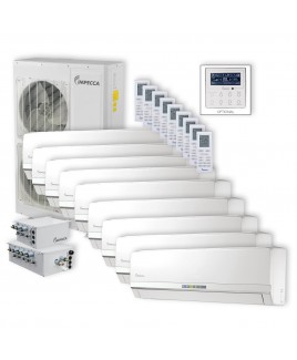 Flex Series 9 Wall-Mounted Indoor Ductless Split Units, and 52,900 BTU Outdoor Unit with Inverter Technology