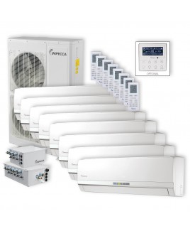 Flex Series 8 Wall-Mounted Indoor Ductless Split Units, and 52,900 BTU Outdoor Unit with Inverter Technology