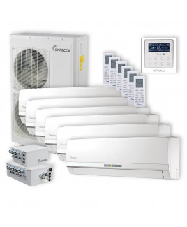 Flex Series 6 Wall-Mounted Indoor Ductless Split Units, and 52,900 BTU Outdoor Unit with Inverter Technology
