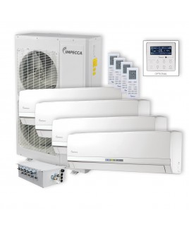 Flex Series 4 Wall-Mounted Indoor Ductless Split Units, and 52,900 BTU Outdoor Unit with Inverter Technology