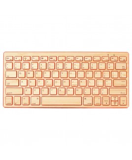Compact Bluetooth Wireless Bamboo Keyboard, Orange