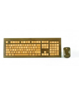 Wireless Hand-Carved Designer Bamboo Keyboard - Walnut Color