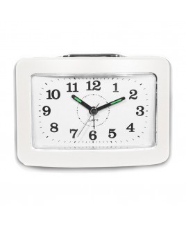 Bell Alarm Clock with Snooze and Light, White