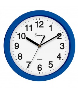 Impecca 10" Silent Wall Clock, Blue