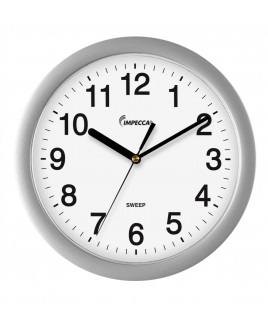 Impecca 10" Silent Wall Clock, Metallic Silver
