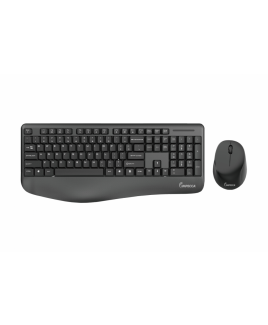 Impecca Wireless Multimedia Keyboard & Mouse With Ergonomic Palm-Rest, Black