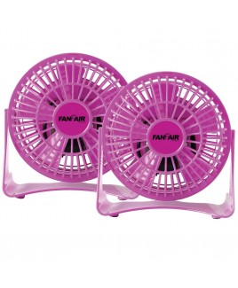 4-inch Personal Desk Fan (Pink) x2