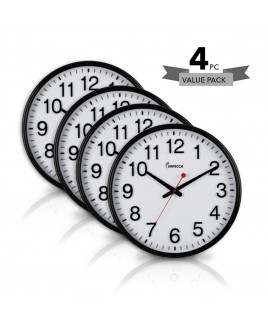 18-inch Wall Clock, 4 Pack (WCW185K) - Black