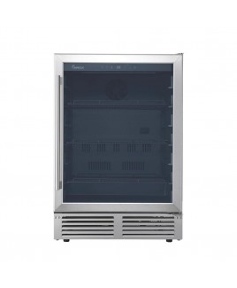 24” 161-Can Capacity Built-in or Freestanding Beverage Cooler Stainless Steel & Glass Door with Handle
