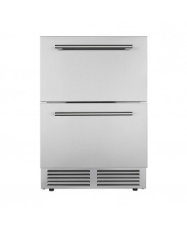 5.1 Cu. Ft. Dual-Drawer, Outdoor, Built-In, Under Counter, Fan Forced, Convertible Refrigerator & Freezer,  Solid Stainless Steel