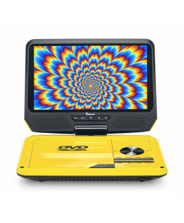 Impecca 9" 270° Swivel Screen Portable DVD Player, Yellow