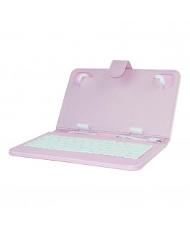 Mini Keyboard Case & Stand For 7 Inch Tablets - Pink