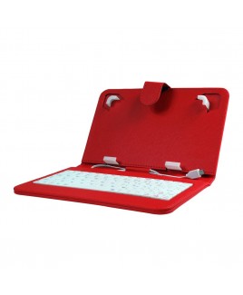 Mini Keyboard Case & Stand For 7 Inch Tablets - Red